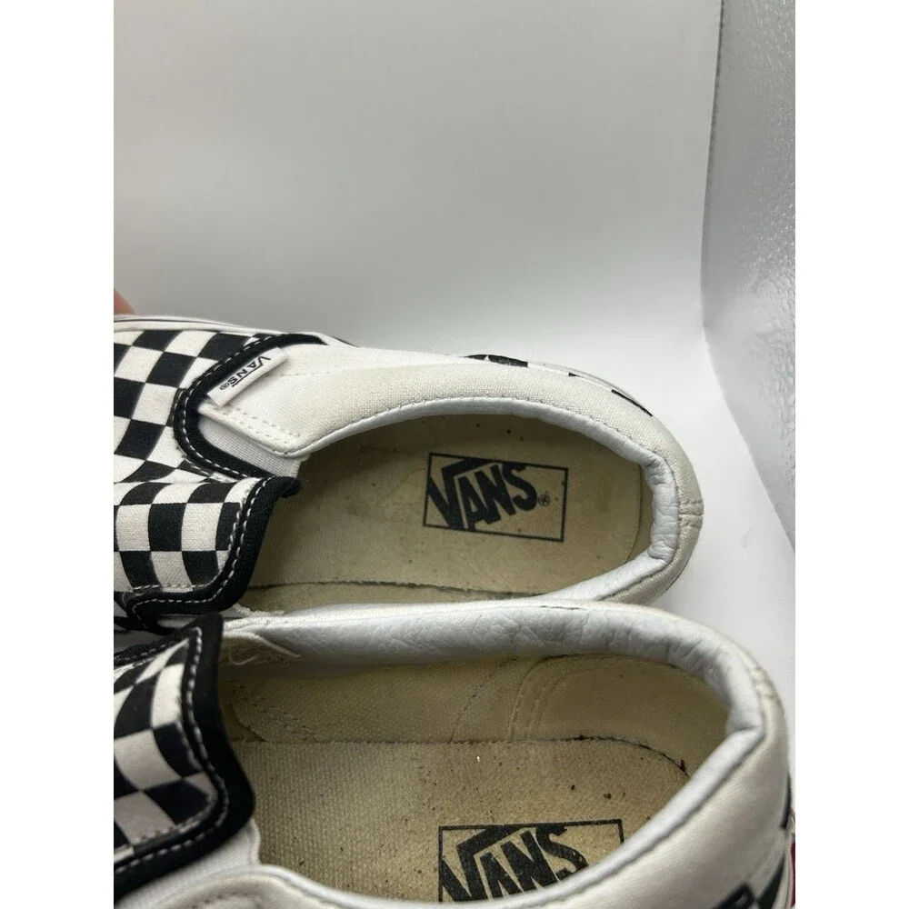 Vans Classic Slip-On Checkerboard Youth Size 3.5 Black White Skate Shoes